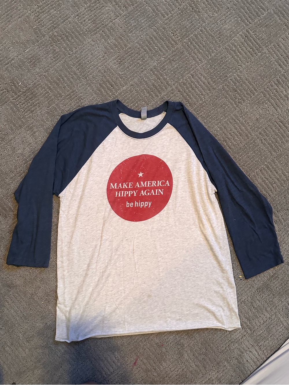 Make America Hippy Again Raglan Tee - Red & Navy